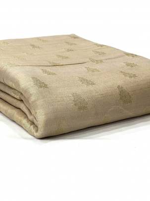  Soft Jute Silk Fabric With Golden Banarasi Butta Cream/ 