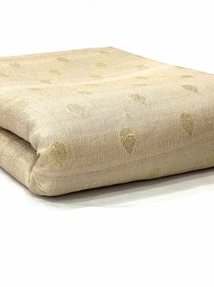  Soft Jute Silk Fabric With Golden Banarasi Butta Cream/