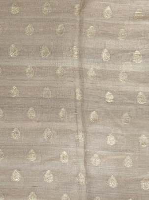  Soft Jute Silk Fabric With Golden Banarasi Butta Cream/ Pure Banarasi fabrics