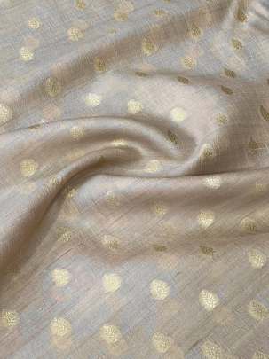 Soft Jute Silk With Golden Banarasi Butti Skin/ 