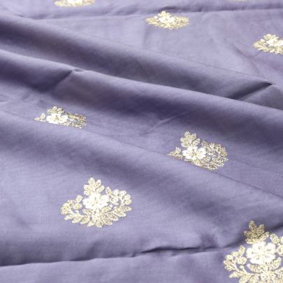  Span silk with golden work fabric/