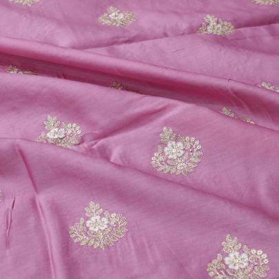 Span silk with golden work fabric/