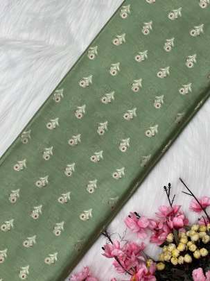 Span silk wth golden zari minakari butti/ Pure Banarasi fabrics