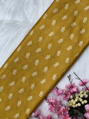 Span silk wth golden zari minakari butti/ 