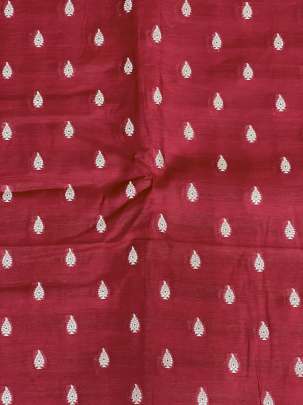 Spun Silk With Golden Banarasi Butti Red/ Pure Banarasi fabrics