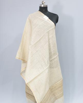  Tassar silk with mirror work duppata/