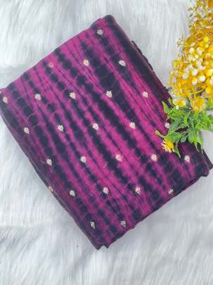 Tie dye with golden zari butti - Black/ Pure Banarasi fabrics