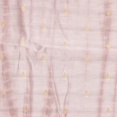 Tie dye with golden zari butti - Peach/ Pure Banarasi fabrics