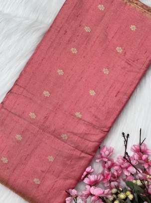 Tissue Raw silk with golden zari butti/ 