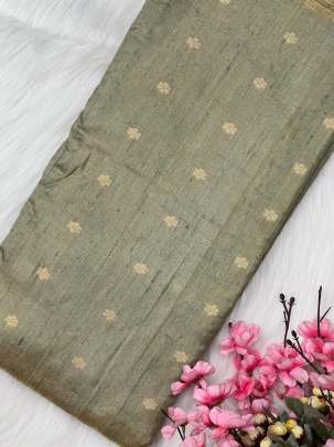 Tissue Raw silk with golden zari butti/ Banarasi Fabrics