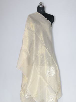 Tissue duppata with embroidery work/