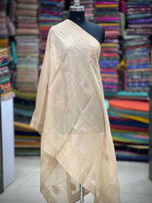 Tissue golden embroidery duppata/ Work Duppatas