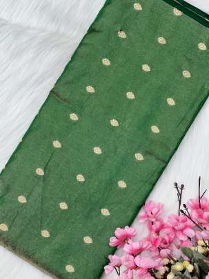 Tissue with golden zari butti/ Banarasi Fabrics