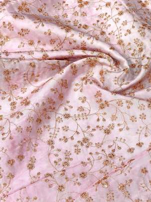 Upada Silk Floral Work Fabric  